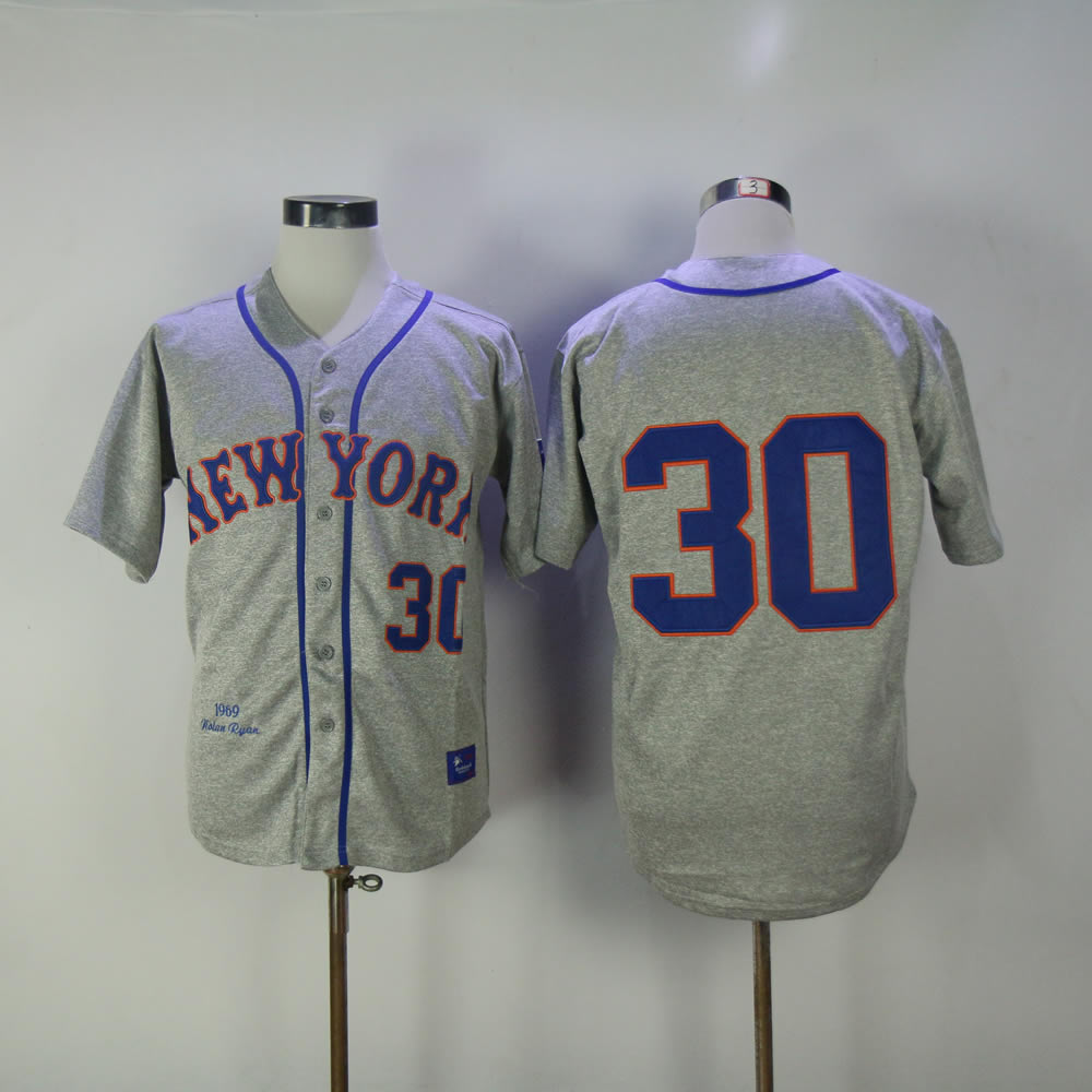 Men New York Mets 30 Conforto Grey Throwback MLB Jerseys
